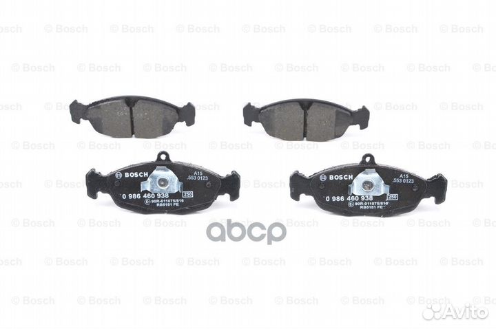 Тормозные колодки 0986460938 0986460938 Bosch