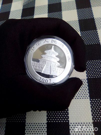Панда 10 юаней 2007 1 унция серебро 999