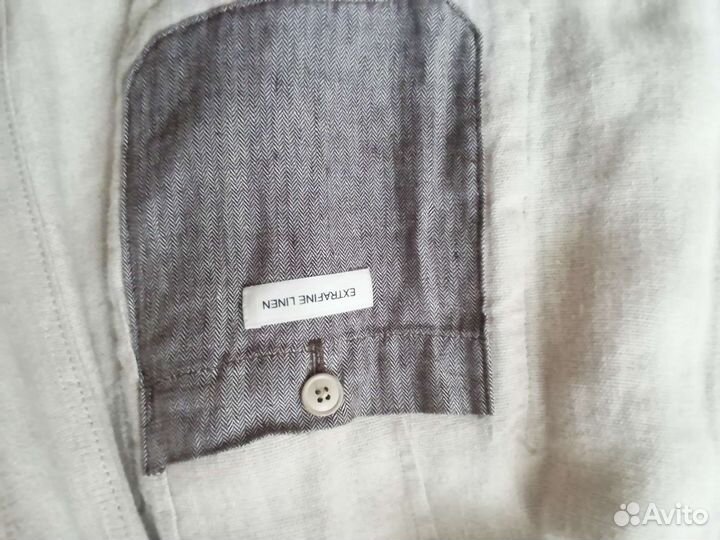 Льняной мужской пиджак и рубашка massimo dutti