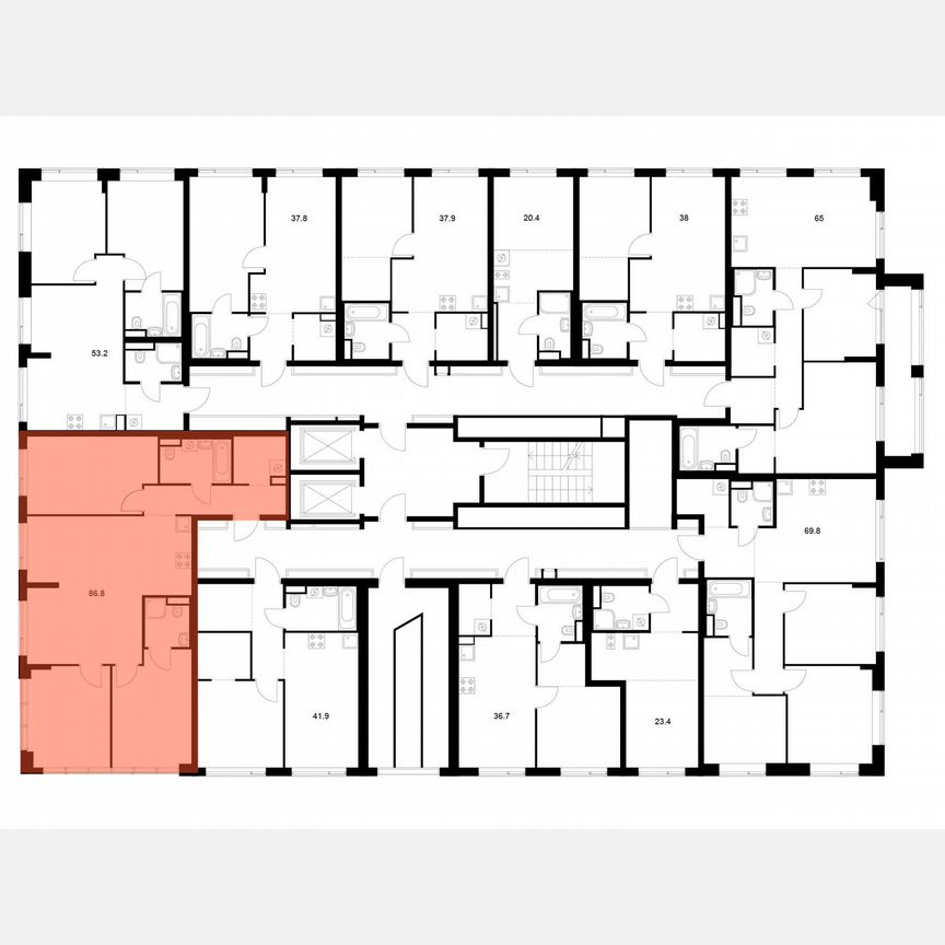3-к. квартира, 86,8 м², 5/16 эт.