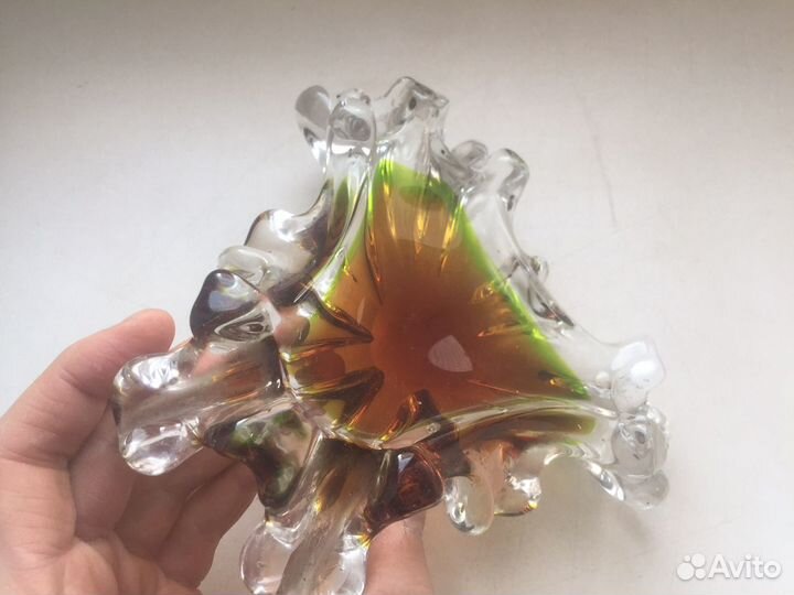 Пепельница богемское стекло