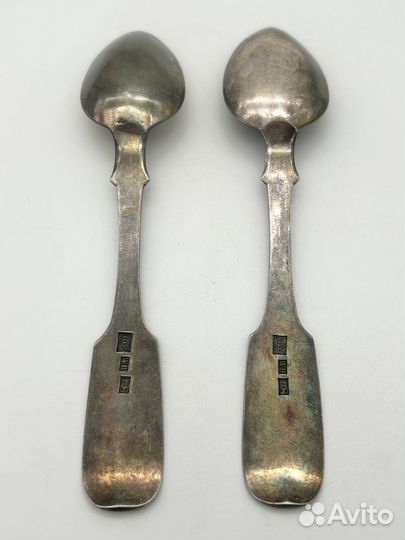 2 чайные ложки, серебро 84 проба, 1859 г. 50,9 г