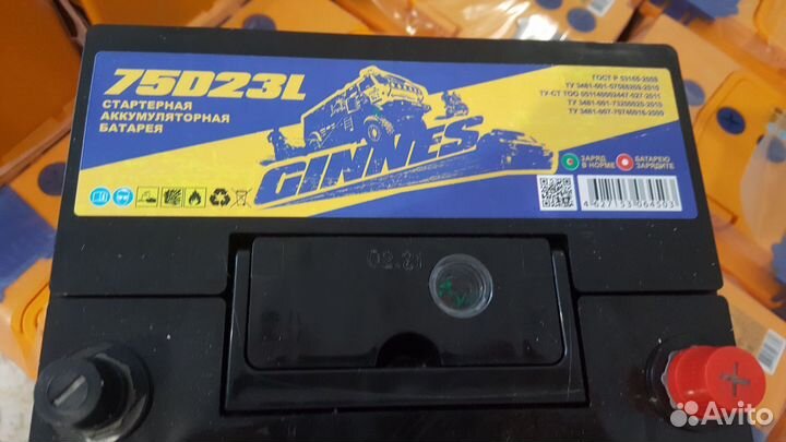 Аккумулятор ginnes Asia 6CT-65.0 / 75D23L 65Ач