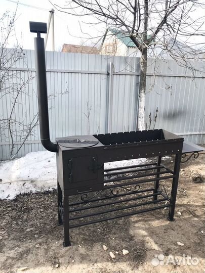 Мангал с печкой под казан