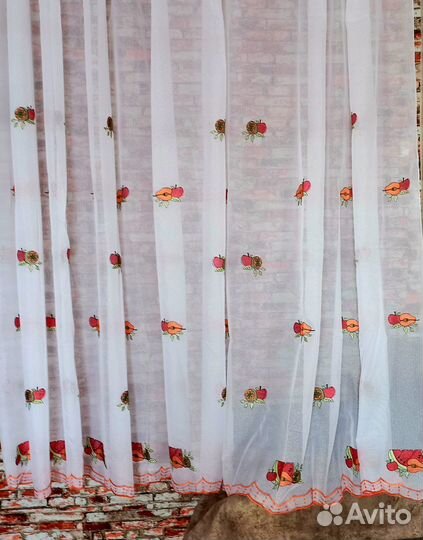 Тюль(под лён)разный на кухню новый