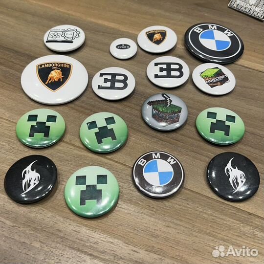Значки на одежду Lamborghini bugatti minecfat bmw