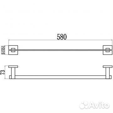 Держатель для полотенец Savol прямой 60 см золото S-06524H