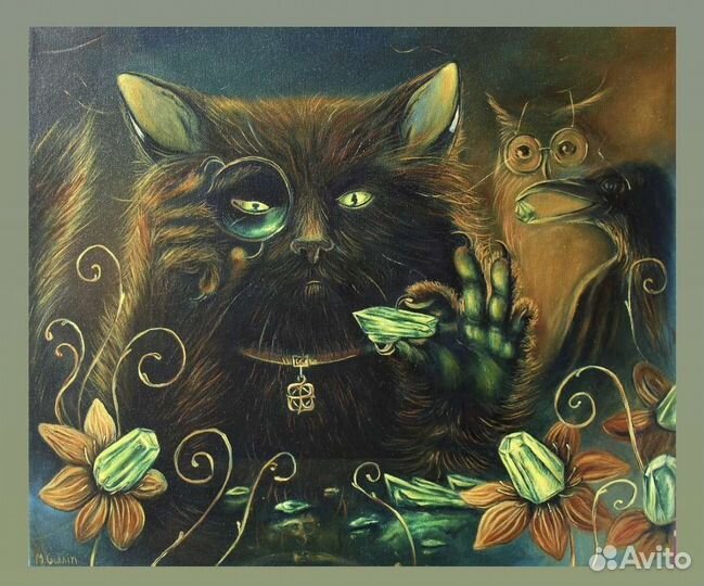 Кот Бегемот картина маслом заказать купить