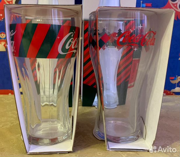 Набор 6 новогодних стаканов Кока-кола