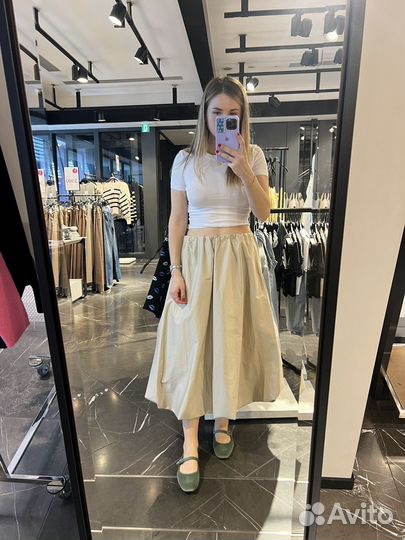 Юбка baloon zara бежевая