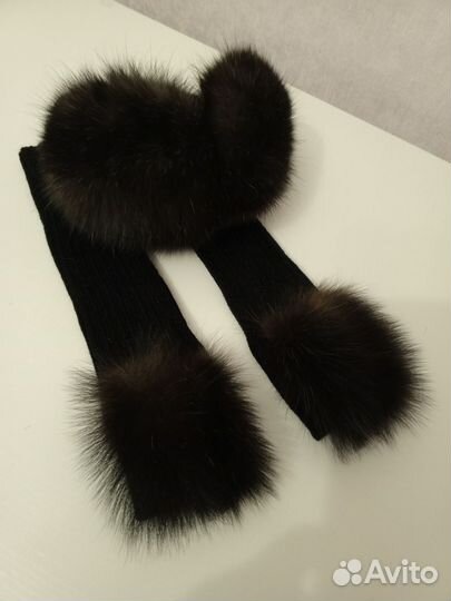 Набор митенки и наушники с соболем