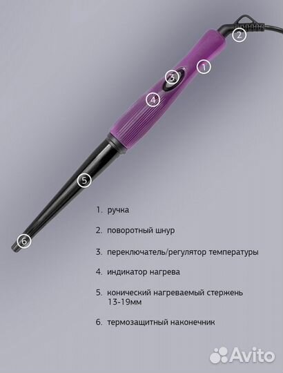 Конусообразная плойка для волос