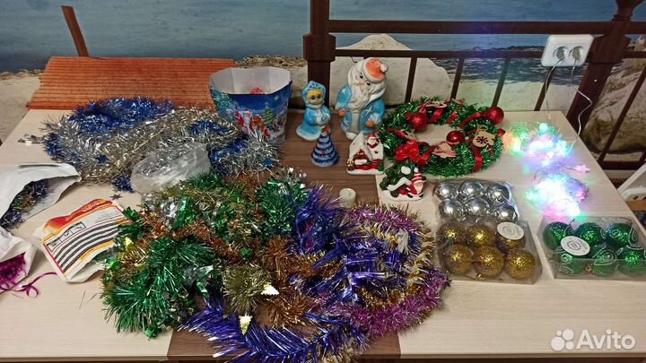 Новогодние игрушки гирлянды мишура дождик