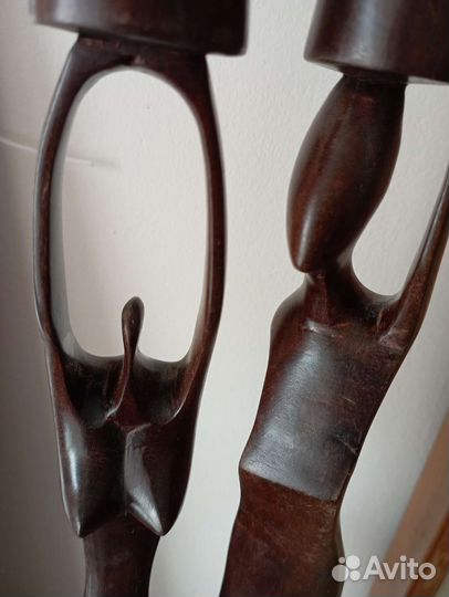 Статуэтки-подсвечники из эбенового дерева, африка