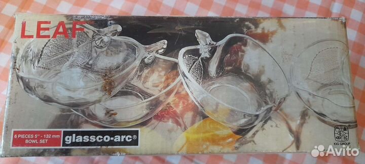Набор салатников/ креманки Glassco-arc leaf 6шт