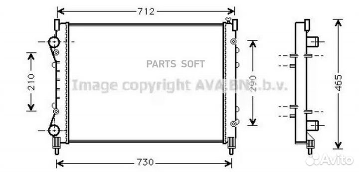 AVA RT2233 Радиатор системы охлаждения renault: es