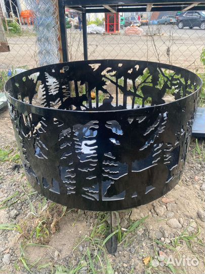 Мангалы в стиле лофт с крышей / костровые чаши