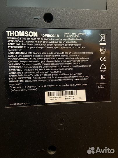 Телевизор thomson 40