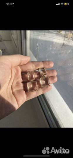 Серьги кристаллы и серьги листики