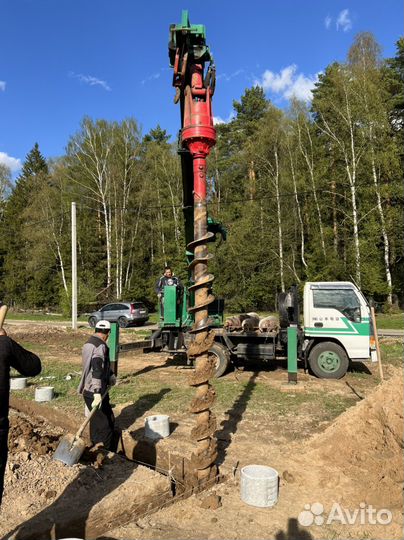 Аренда ямобура / Услуги ямобура / Установка лэп