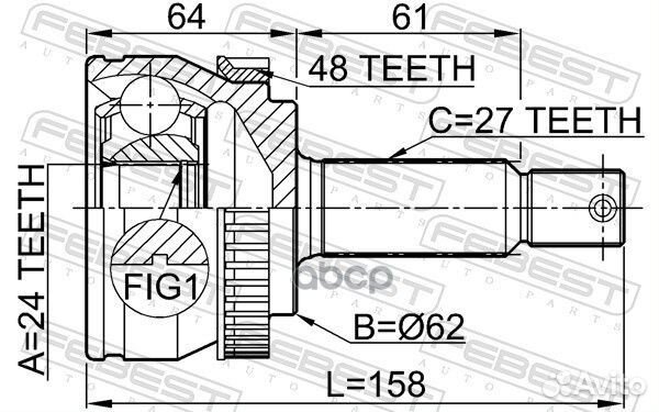 ШРУС внешний hyundai tucson 04 2004- 2210-NSP20