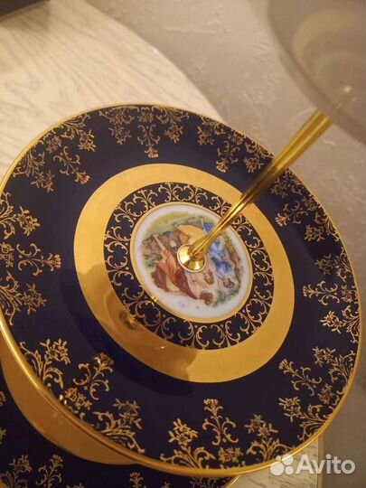 Этажерка горка конфетница кобальт Чехословакия фар