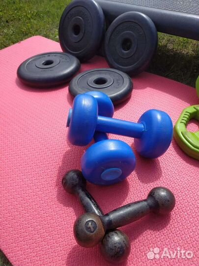 Гриф прямой. Гантели. степ-платформа