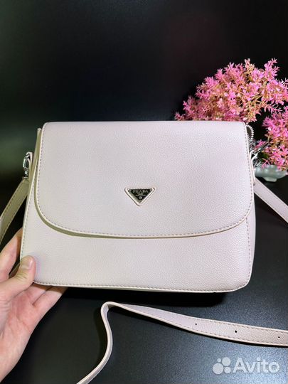 Сумка Prada розовая lux натуральная зам кожи