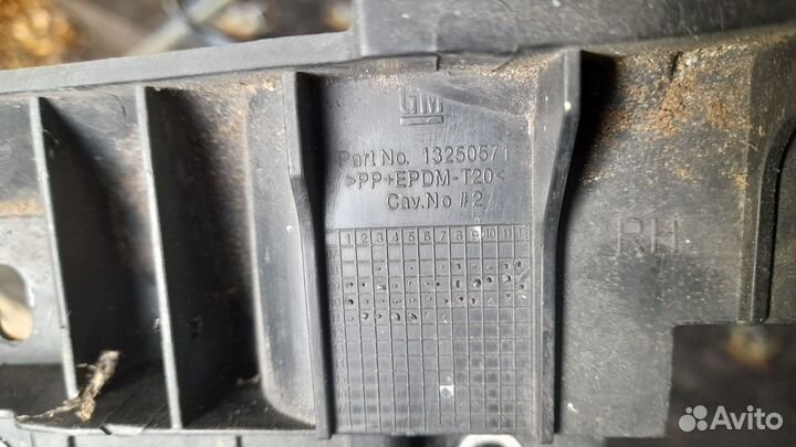 Кронштейн переднего бампера Прав. 13250571 Опель