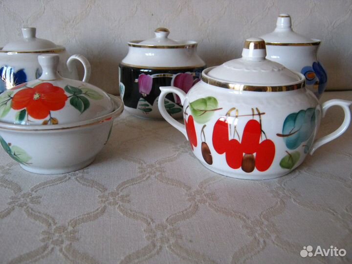 Сахарницы фарфор советский, СССР, ручная роспись