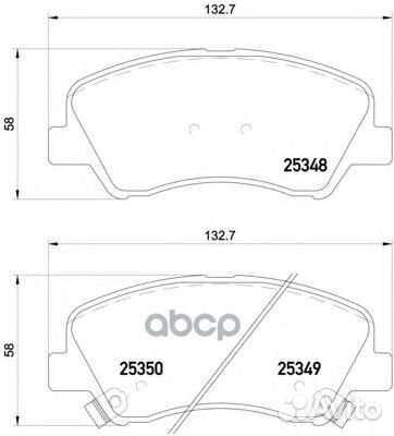 Колодки тормозные дисковые перед P18025 Brembo