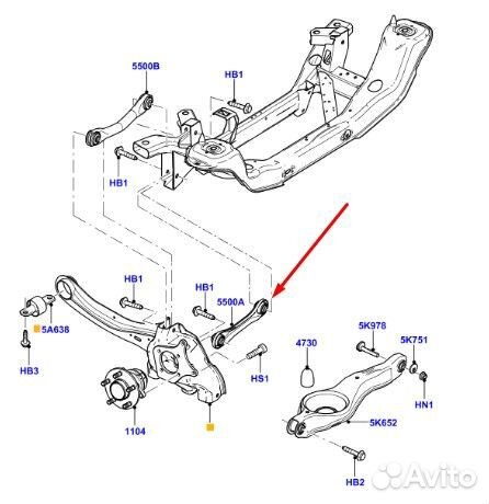 Рычаг задний нижний поперечный Ford