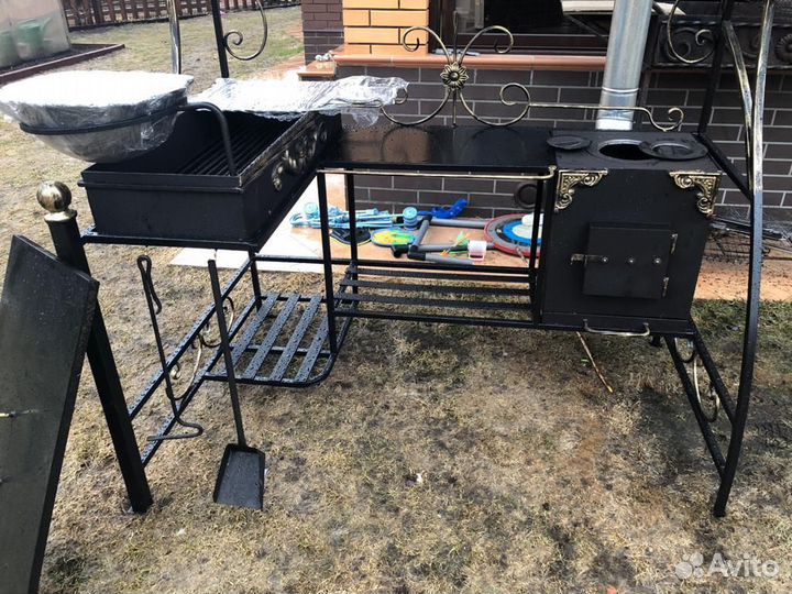 Мангал кованый с печкой