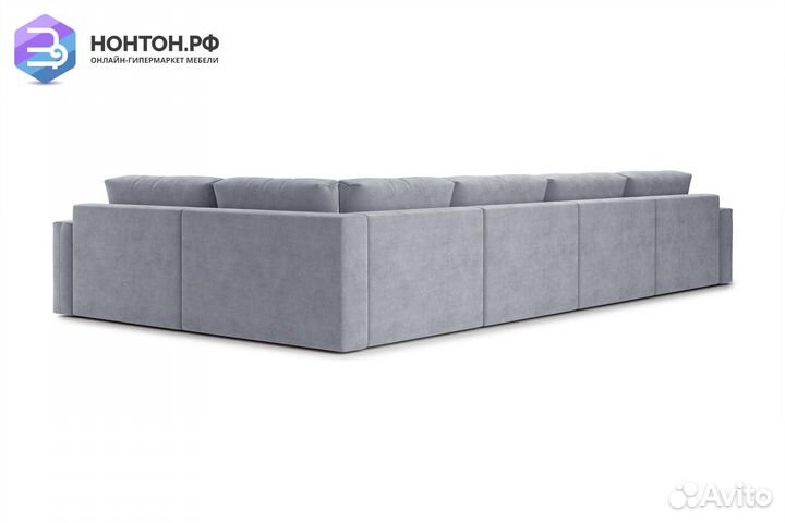 Диван п-образный тик-так Монарх серый