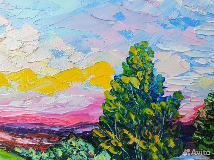 Картина Пейзаж Прованс 20х30см в раме масло