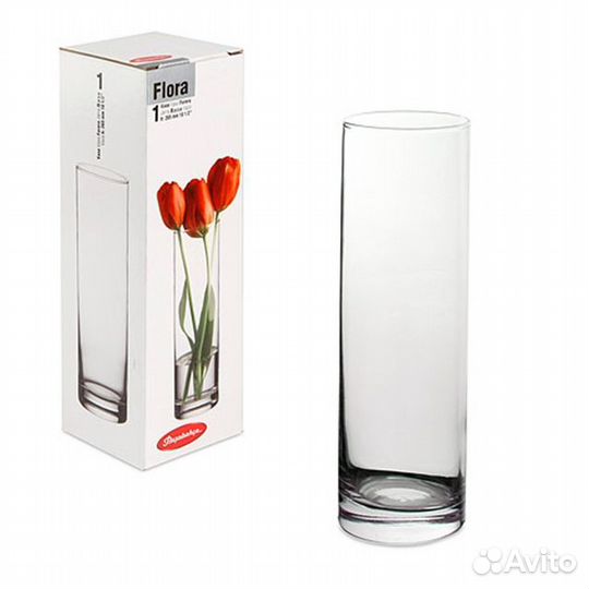 Ваза для цветов стекло без декора
