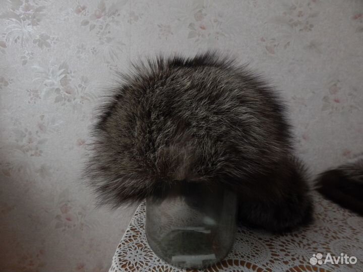 Меховой воротник + шапка эскимоска (чернобурка )
