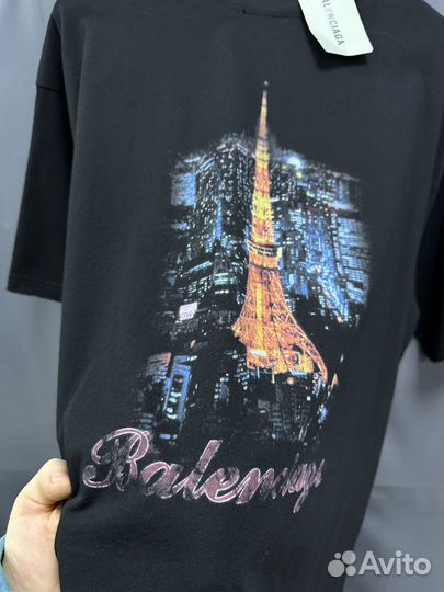 Футболка balenciaga paris oversize