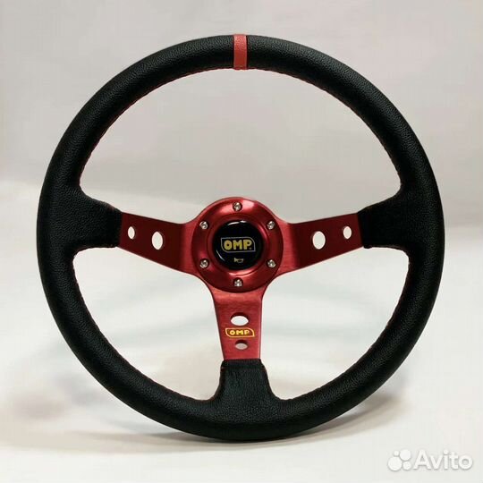 Спортивный руль OMP Corsica красный