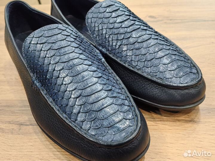 Мокасины мужские из питона и телёнка, 41 размер