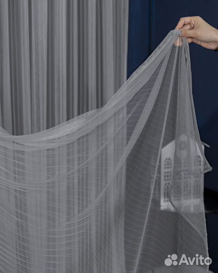 Плиссе тюль цвет серый