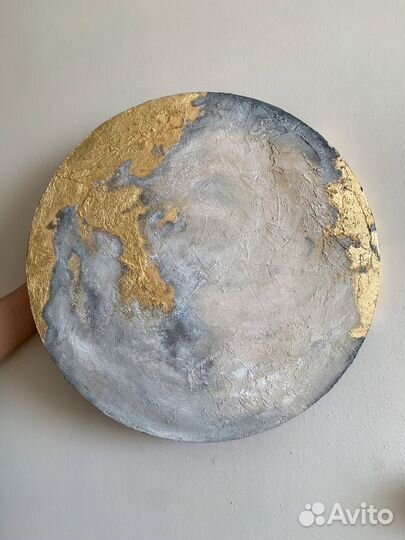 Картины планеты и луна из гипса планетарий