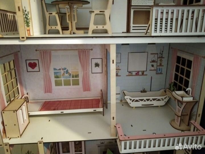 Кукольный домик для барби с мебелью