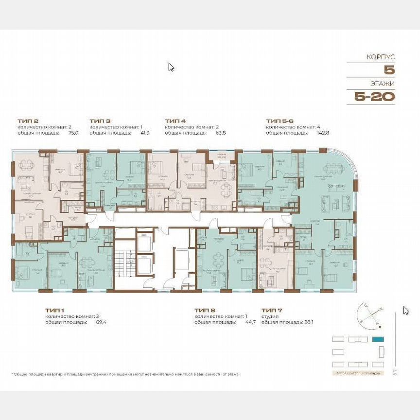 Квартира-студия, 28,1 м², 18/21 эт.