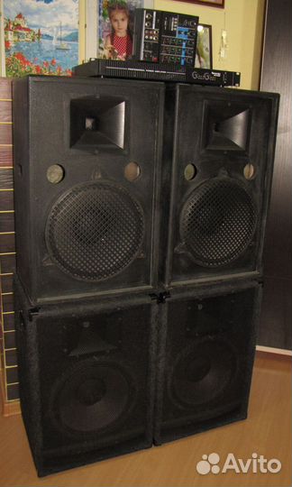 Колонки AT-FA 2000W Pro-12 4шт Усилитель Микшер-BT