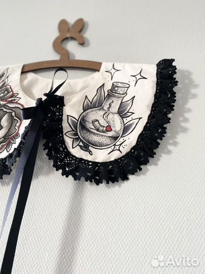 Воротник с ручной росписью