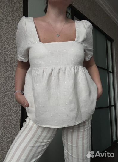 Блуза женская летняя. Лён 100%. Размер 44 М