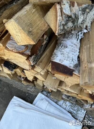 Дрова березовые колотые в мешках