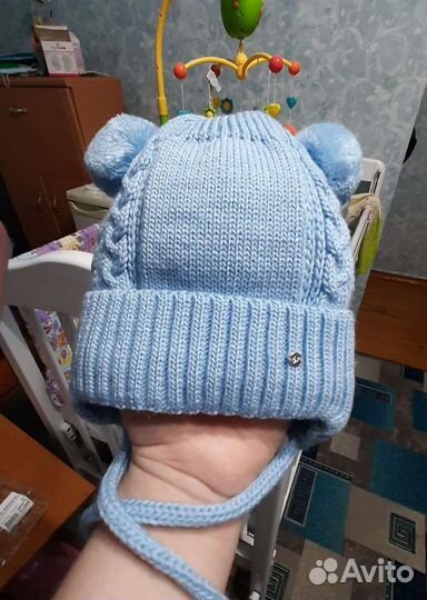 Зимняя шапка для мальчика 42-44 размера