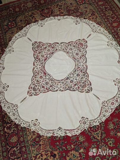 Cкатерть круглая винтаж Battenberg Германия